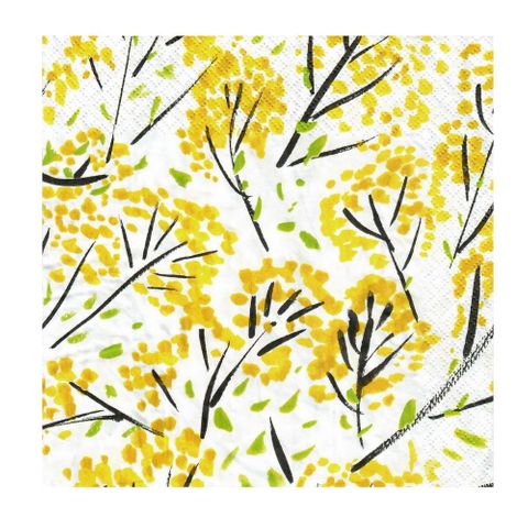 Havi Luncheon Napkin Onnenpensas Yellow 33cm