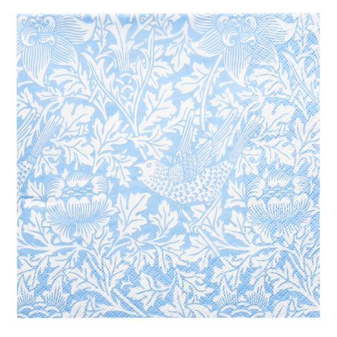 Havi Luncheon Napkin William Morris Bird & Anemone Light Blue 33cm