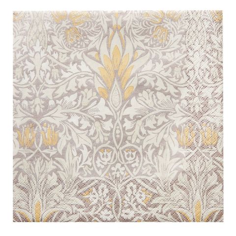 Havi Luncheon Napkin William Morris Snakeshead Platinum 33cm