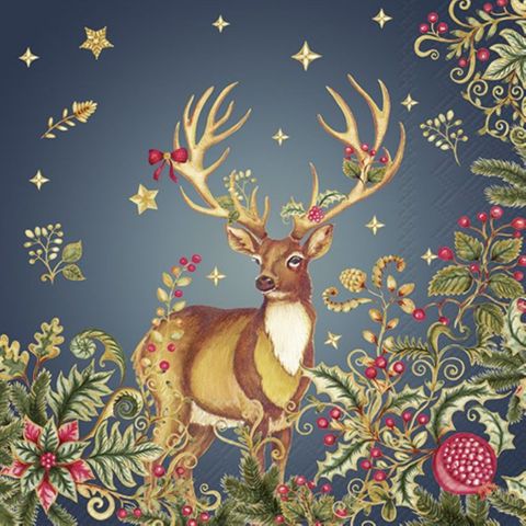 IHR Luncheon Opulent Deer Blue