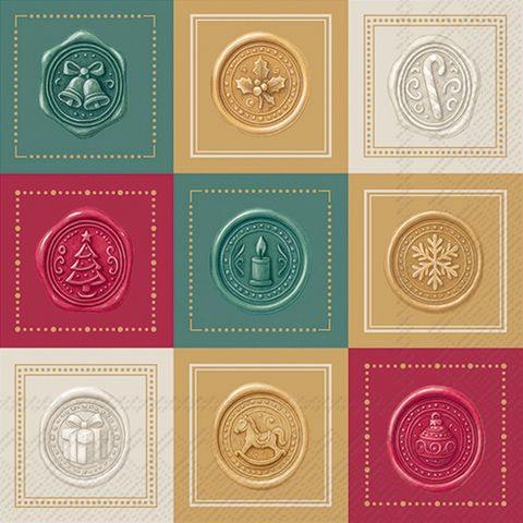 IHR Luncheon Christmas Stamp Red Green