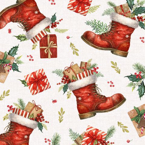 IHR Luncheon Christmas Boots Allover Cream