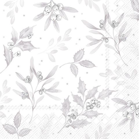 IHR Luncheon Branches Of Harmony White Silver