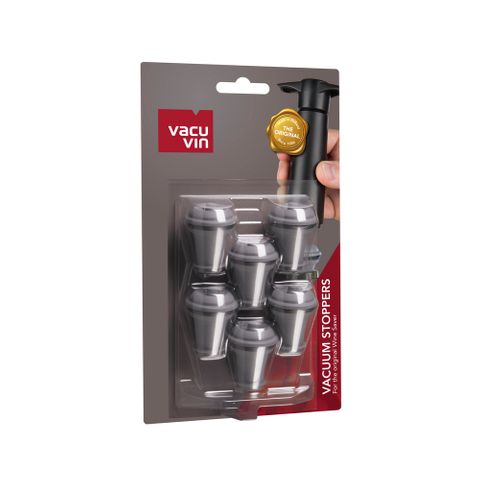 Vacu Vin Vacuum Wine Stopper 6 Piece Grey