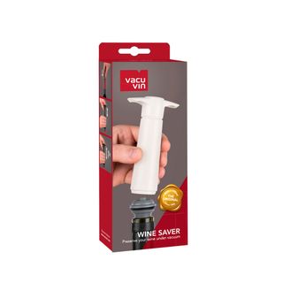 Vacu Vin Wine Saver Pump & 2 Stoppers White