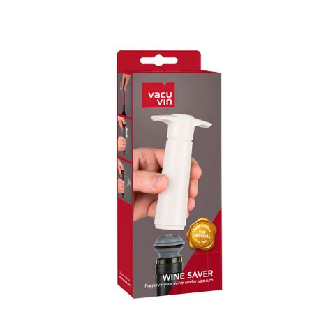 Vacu Vin Wine Saver Pump & 2 Stoppers White