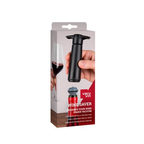 Vacu Vin Wine Saver Vacuum Stoppers – Set of 2 – Grey