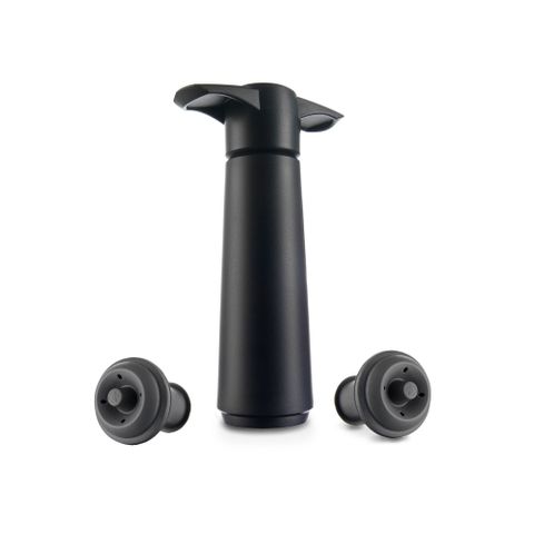 Vacu Vin Wine Saver Pump and 2 Stoppers Black
