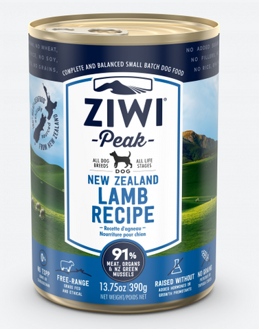 ZIWI Peak Dog Wet Lamb Recipe Canned 390gm