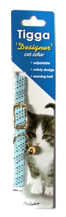 Tigga Mix Reflect Elastic Cat Collar Light Blue