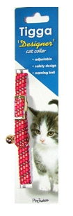 Tigga Mix Reflect Elastic Cat Collar Red & Pink