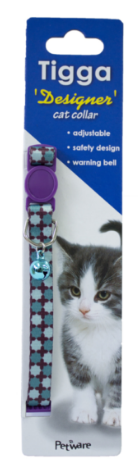 Tigga Cat Collar Purple With Green Star