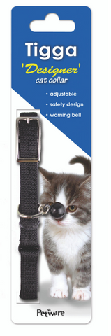 Tigga Cat Collar Footprint Black