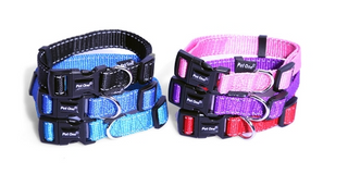 Pet One Dog Collar Reflective Adjustable MED 20mm Black