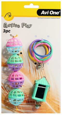 Avi One Bird Toy - 3pc Olympic Rings W/bell Chain Of Lattice Balls/Lantern