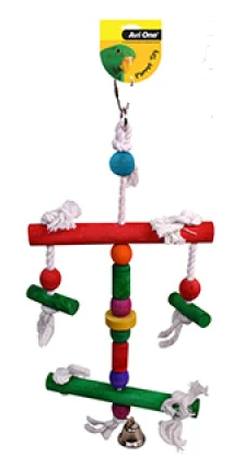 Avi One Parrot Toy - Two Level Perch With Bell 46cm