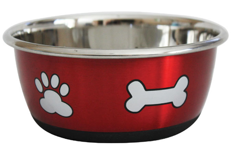 Durabolz Paw & Bone Bowl Metallic Red 500mL