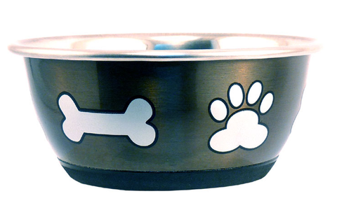 Durabolz Paw & Bone Bowl Metallic Grey 1.9L