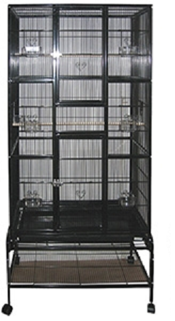 Avi One Bird Cage 604T Square Tall Black With Stand