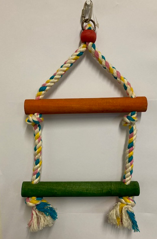 Bird Toy Wood & Rope Ladder Medium