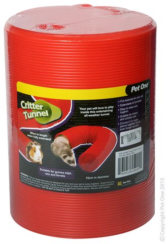 Pet One Critter Tunnel Red 15cm Dia X 80cm L