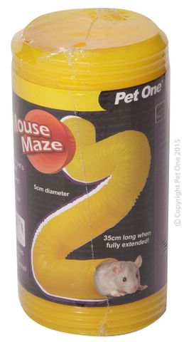 Pet One Tunnel Mouse Maze 5cm Dia X 35cm L Yellow