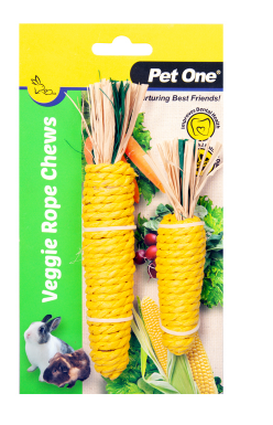 Pet One Veggie Rope Chews Twin Pack Corn (S/M)