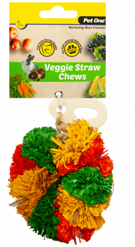 Pet One Veggie Straw Chew Donut Hanging 9cm
