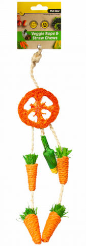 Pet One Veggie Rope And Straw Hanging Dreamcatcher 26cm