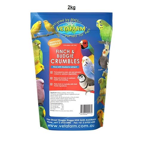 Vetafarm Finch & Budgie Crumbles 2kg