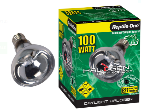Reptile One Halogen Heat Lamp Daylight 100W (eqv.130w) E27 Screw Fitting