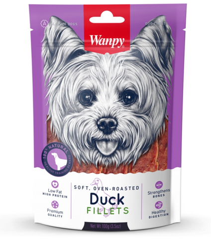 Wanpy Dog Treat Duck Fillets 100g