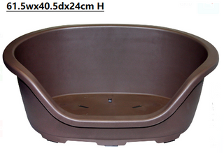 Pet One Plastic Oval Bed Base 48cm 61.5wx40.5dx24cm H (chocolate)