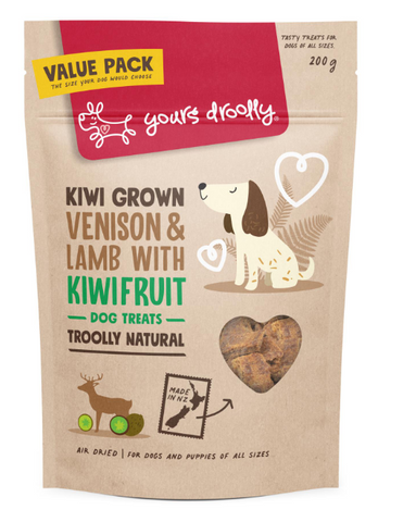 Yours Droolly Venison & Lamb With Kiwifruit Dog Treats 200g