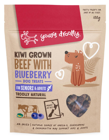 Yours Droolly Senior Beef With Blueberry Dog Treats 100g