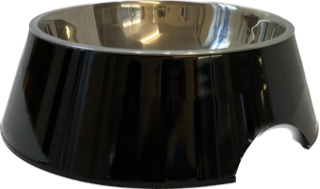 Pet One Melamine Bowl  1400ml S/steel Black