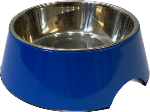 Pet One Melamine Bowl Round 700ml S/steel Blue