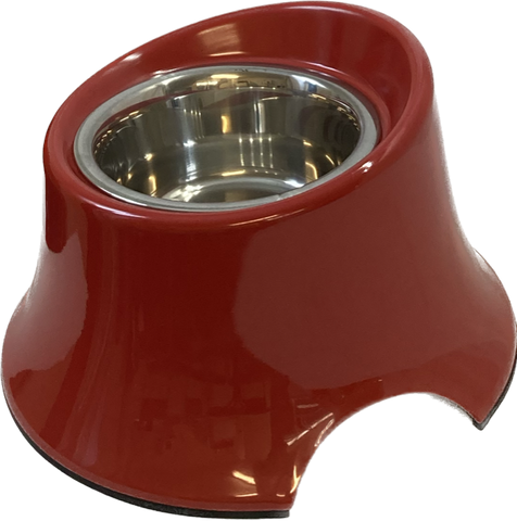 Pet One Raised Melamine Bowl  250ml S/steel Red