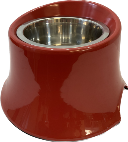 Pet One Raised Melamine Bowl 600ml S/steel Red