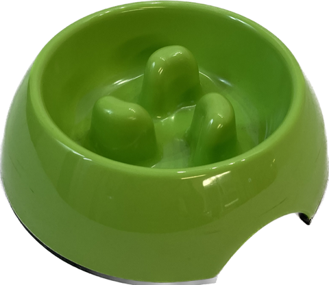 Pet One Slow Feed Melamine Bowl 140ml Lime Green