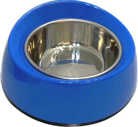 Pet One Melamine Bowl Feed Retainer Small S/steel Blue