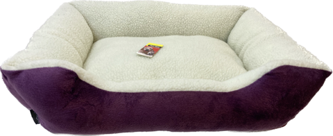 Pet One Bed Sheepskin Lounger 60x50x20cm Purple/Cream