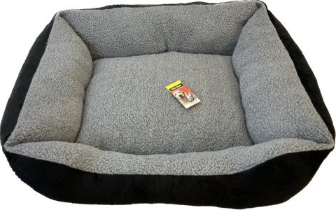 Pet One Bed Sheepskin Lounger 60x50x20cm Black/Grey