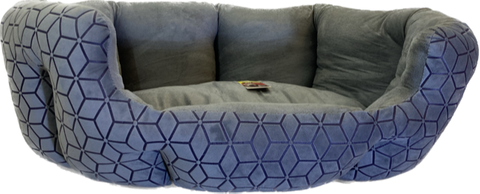 Pet One Bed Plush Clam Shell Bed 70x50x25cm Grey/Purple