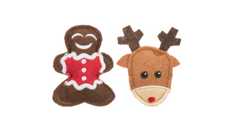 Xmas Felt Elk and Gingerbread 8cm