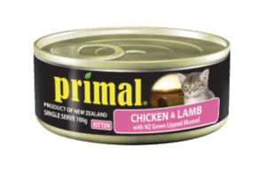 Primal Cat/Kitten Wet Lamb & Chicken Canned 100g