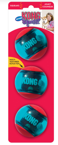 Kong Squeezz Action Ball Med 3pk