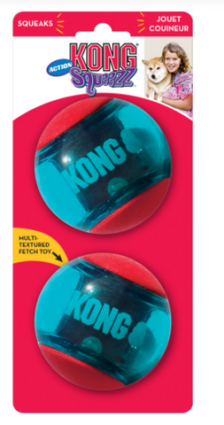 Kong Squeezz Action Ball Large 2pk