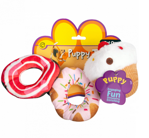 Pet One Puppy Toy Sweets Assorted 3pcs