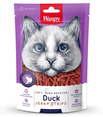 Wanpy Cat Duck Jerky Strips 80gm